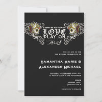 Til Death Gothic Glam Skull Black Floral Wedding