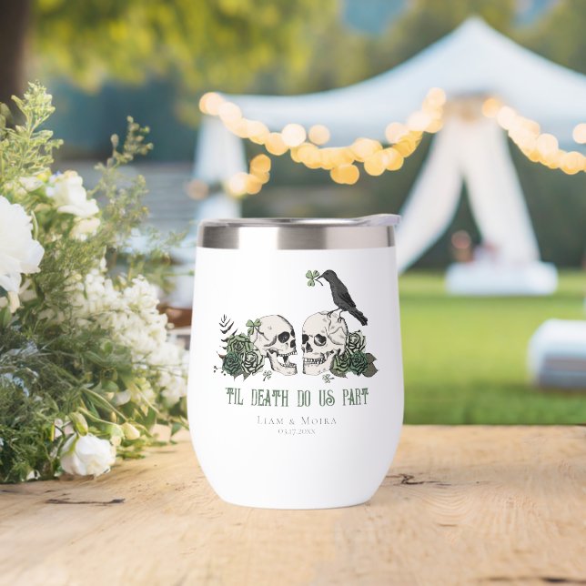 Til Death Gothic St Patricks Day Floral Skull (Wedding)