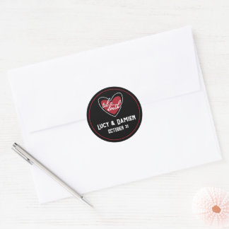 Til Death Heart Names Goth Wedding Classic Round Sticker
