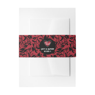 Til Death Heart Names Goth Wedding Invitation Belly Band
