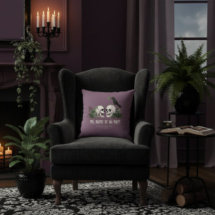 Til Death Purple Gothic Irish Floral Skull & Roses Throw Pillow