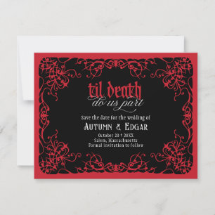 Til Death Red Gothic Wedding Save The Date