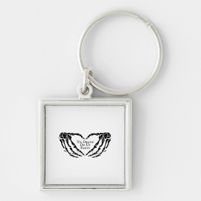 Til Death - Skeleton Heart Hands  Keychain (Front)