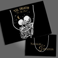Til Death Skeleton Lovers Tarot Card Goth Wedding