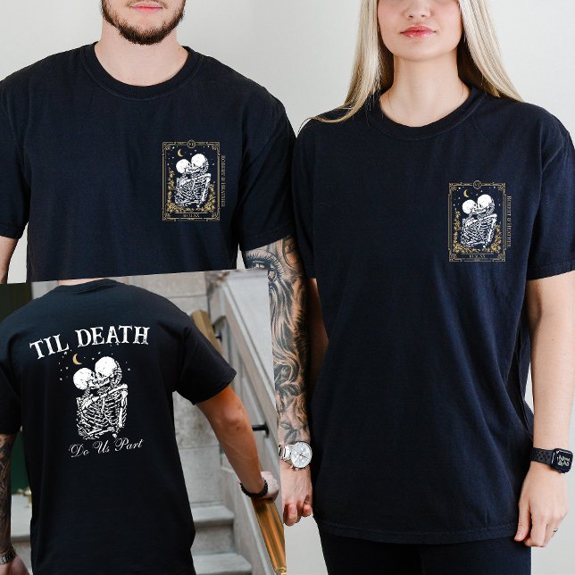 Til Death Skeleton Lovers Tarot Card Goth Wedding T-Shirt (Creator Uploaded)