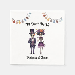 Til Death Skeletons Wedding  Gothic Napkin