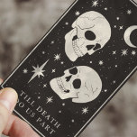 Til Death Skull Tarot Wedding Save the Date Enclosure Card<br><div class="desc">This gothic Save The Date card features a tarot card style design in a black and cream colour palette. The illustration shows two skulls facing each other. The background has a moon and twinkling stars. The text on the front says Till Death do us part. This would be perfect for...</div>