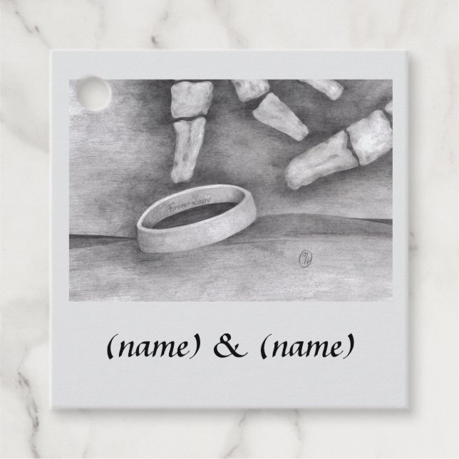 "Til Death" Themed Art Favour Tags (Front)