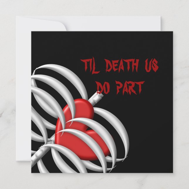 Til Death Us Do Part Goth Style Wedding Invitation (Front)