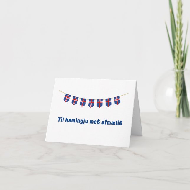 Til hamingju með afmælið, Icelandic Birthday  Card (Front)