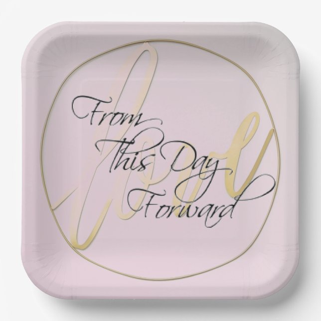 Til This Day Forward Square Paper Plate (Front)