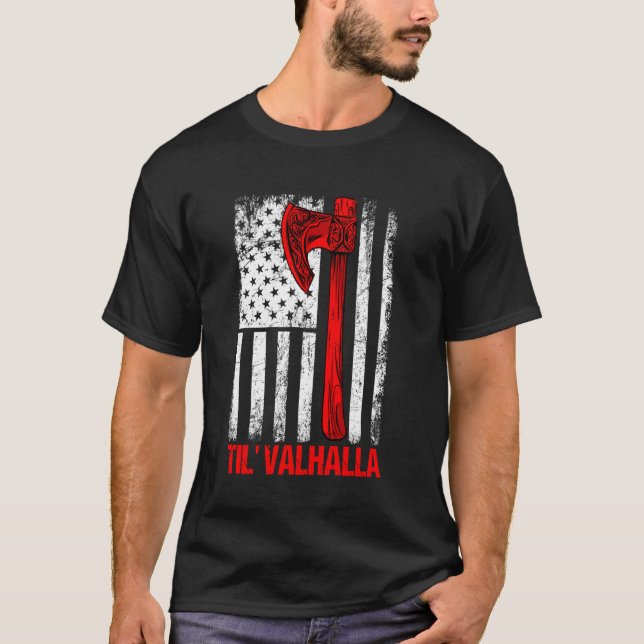 Til Valhalla  Viking Man - Norse Mythology T-Shirt (Front)