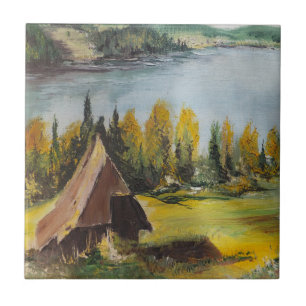 Tile Ann Hayes Painting Chalet On The Lake