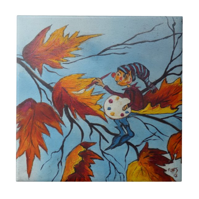 Tile Ann Hayes Painting Pixie Painting (Front)