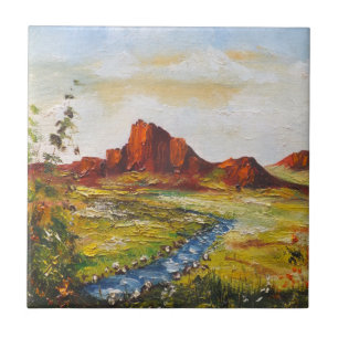 Tile Ann Hayes Painting Red Rock Canyan