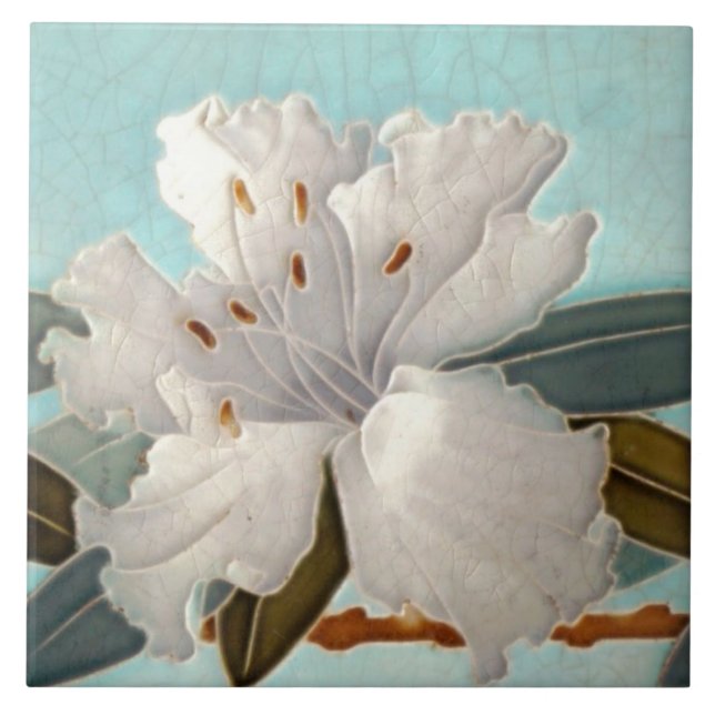 Tile art nouveau style decorative fireplace (Front)