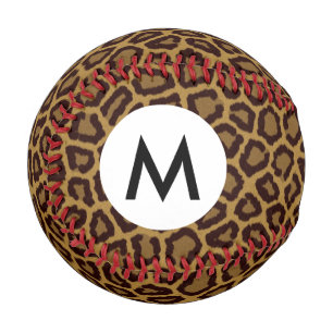 Tile background with a leopard fur baseball