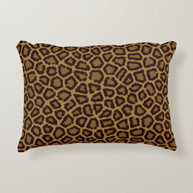 Tile background with a leopard fur decorative pillow (Front)