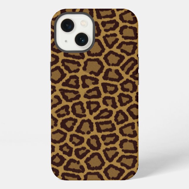 Tile background with a leopard fur iPhone case (Back)