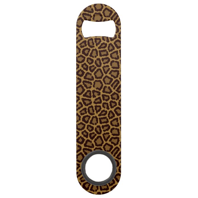 Tile background with a leopard fur speed bottle opener (Front)