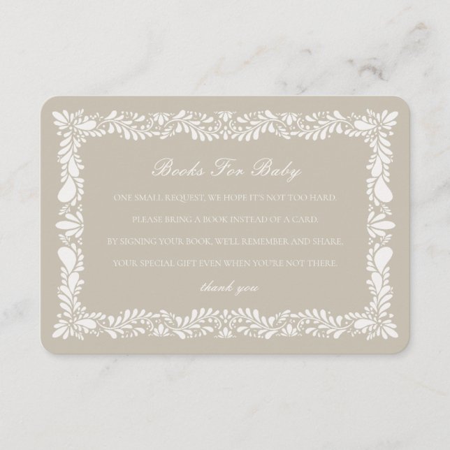 Tile beige Talavera Livres Bébé Invitation Inserti (Devant)