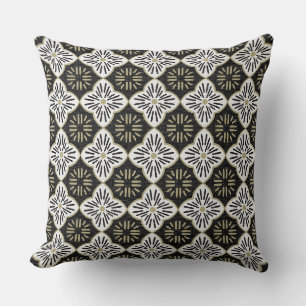 Tile casablanca graphic in black and white pattern throw pillow