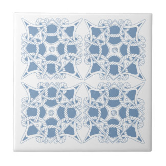 Tile Celtic Mariner Knot Ropes Halyard Sea Blue