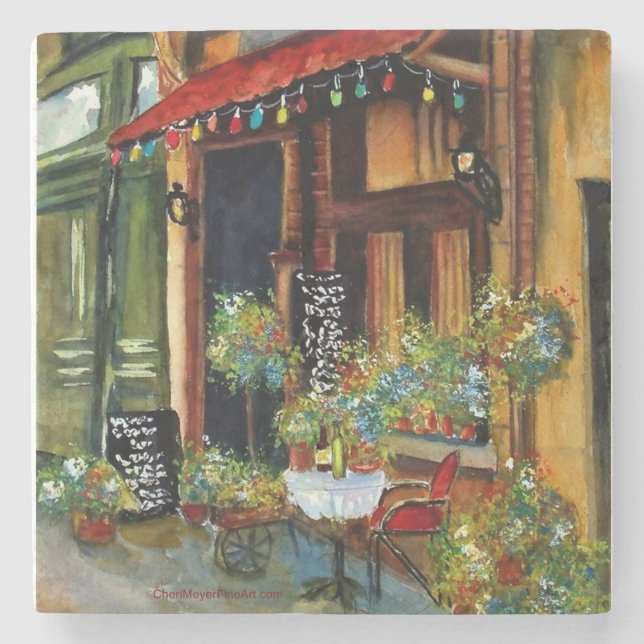 Tile Coaster - Le' Cafe' (Front)