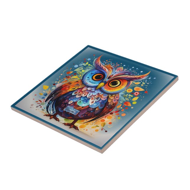 Tile Dark-Teal(Fall Owl) RFPMDesigns ©️2024 (Side)