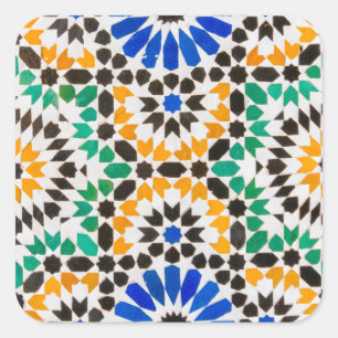 Tile decoration at Bahia Palace Square Sticker