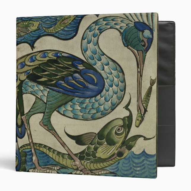 Tile design of heron and fish, by Walter Crane Binder (Front/Inside)