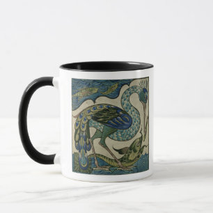 Tile design of heron and fish, by Walter Crane Mug