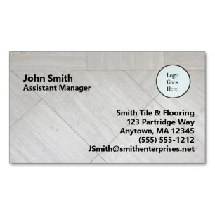 Tile Floor Style Logo Information Company  Magnetic Business Card