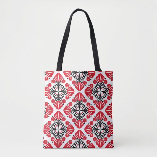Tile floral pattern. Folk art bloom.  Tote Bag (Front)