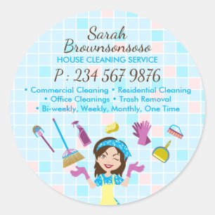 Tile Grout Maid Cleaning Promo Classic Round Sticker