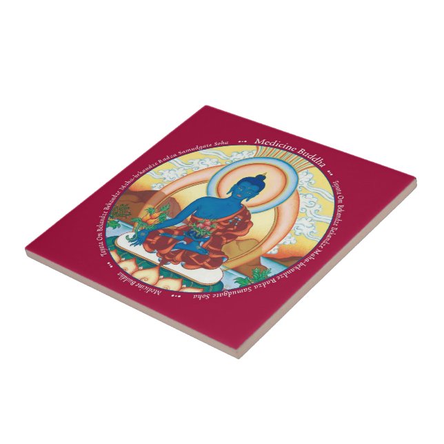 Tile - Medicine Buddha with Mantra (Side)