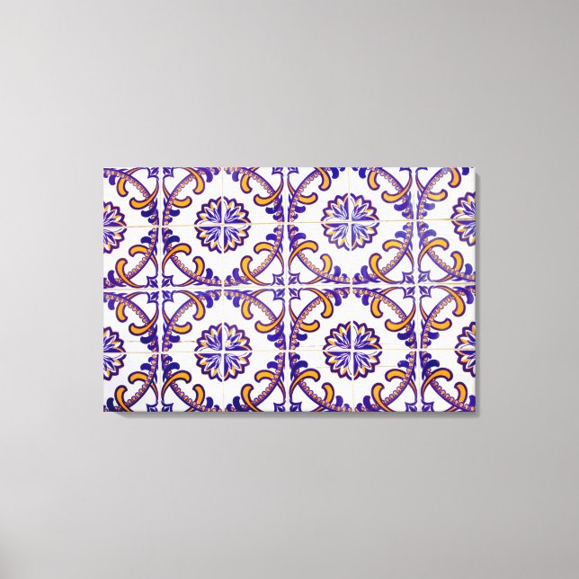 Tile pattern close-up, Portugal Canvas Print (Front)
