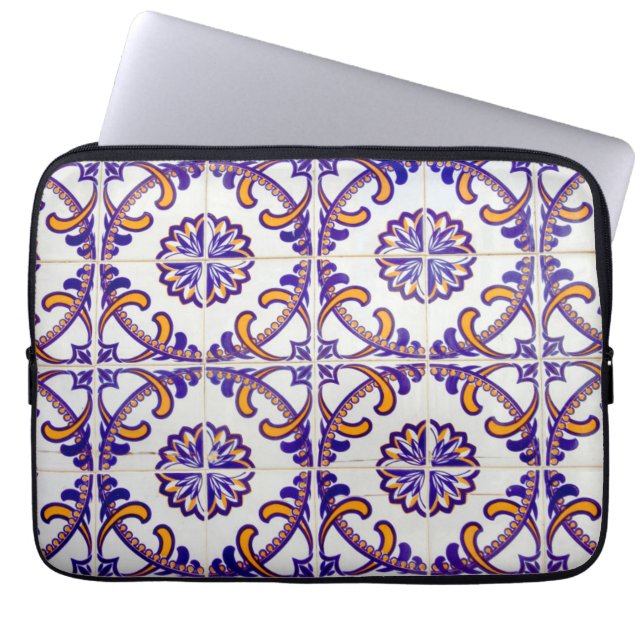Tile pattern close-up, Portugal Laptop Sleeve (Front)