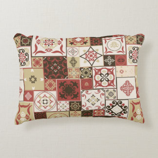 Tile PATTERN from marsala-brown-beige style Morocc Accent Pillow