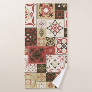 Tile PATTERN from marsala-brown-beige style Morocc Bath Towel