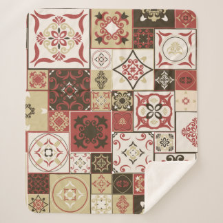 Tile PATTERN from marsala-brown-beige style Morocc Sherpa Blanket