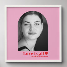 Nom de photo personnalisé amour minimaliste rose r