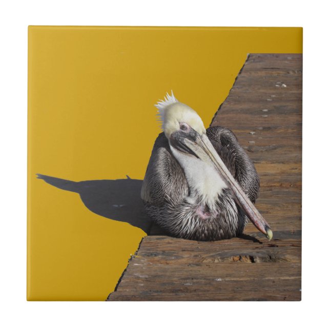 Tile - Pelican on boardwalk (Front)