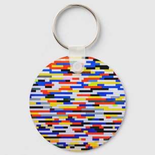Tile Primary Color Building Blocks Keychain