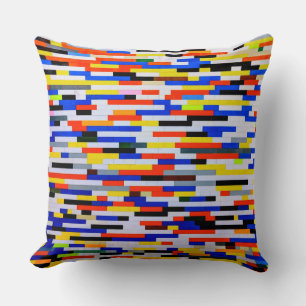 Tile Primary Colour Building Blocks Throw Pillow