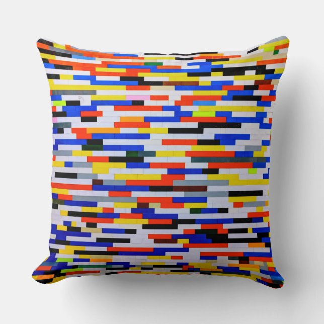 Tile Primary Colour Building Blocks Throw Pillow (Front)