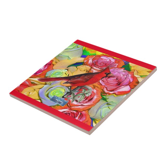 Tile Red(Cardinal Roses) RFPMDesigns ©️2024 (Side)