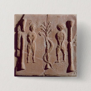 Tile representing Adam and Eve, Roman 2 Inch Square Button