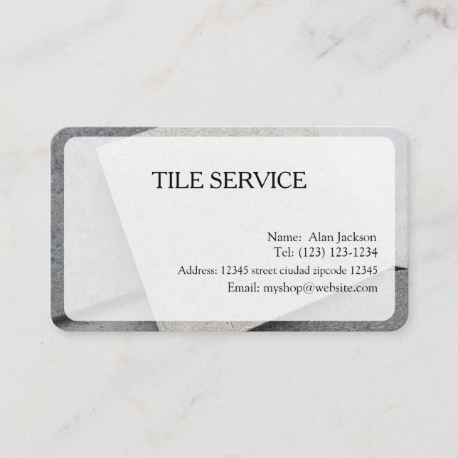 TILE SERVICES Carte de visite modifiable (Devant)