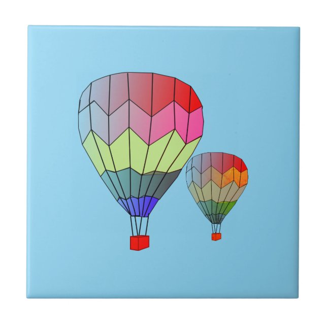 Tile - Striped Hot Air Balloons (Front)